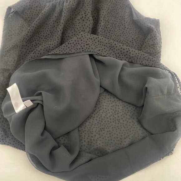 LOFT Black Chiffon Textured Polka Dot Blouse bow Tie Closure , Size M - Picture 10 of 11